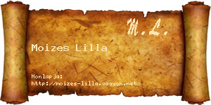 Moizes Lilla névjegykártya